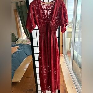 Miami Red Floral Maxi Dress